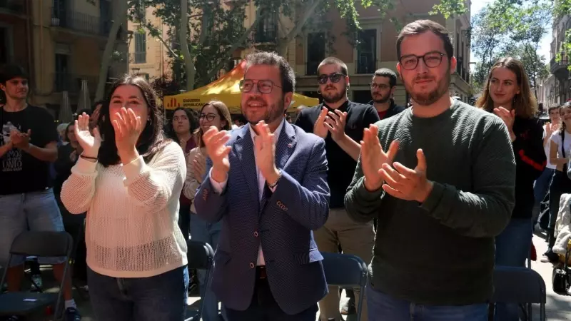 05/05/2024 - Pere Aragonès en l'acte organitzat pel Jovent Republicà aquest diumenge a Gràcia.