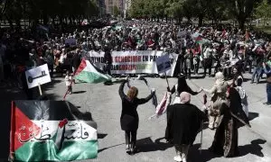 Pamplona ha salido a la calle para rechazar el "genocidio" sobre Palestina