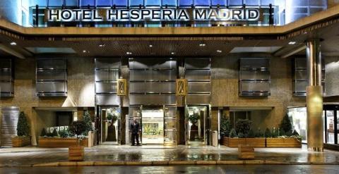 Fachada del Hotel Hesperia en Madrid.