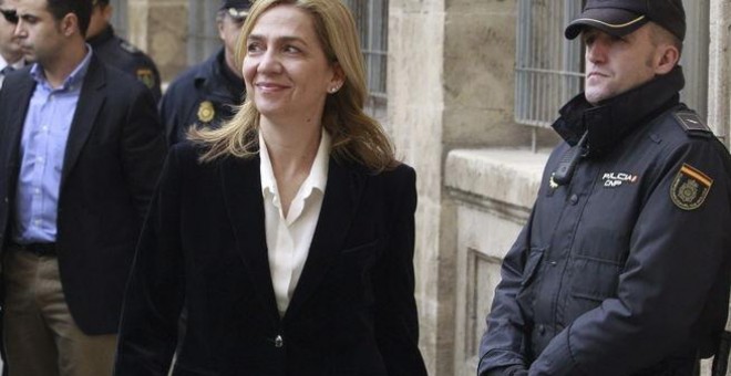 La infanta Cristina se dirige a los juzgados de Palma para declarar, el pasado febrero.