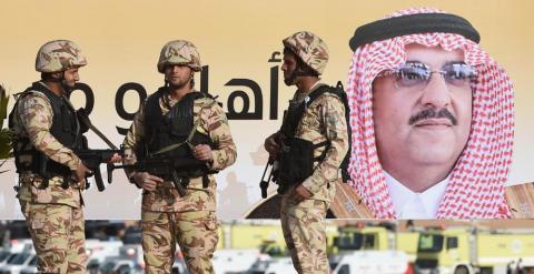 Fuerzas del Ejército de Arabia Saudí, el segundo importador de armas de España y uno de los países más señalados por las organizaciones humanitarias de violar derechos humanos. AFP