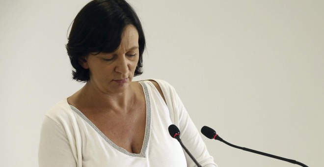 La secretaria de Análisis de Podemos, Carolina Bescansa, durante la rueda de prensa que ha ofrecido hoy tras la reunión del Consejo de Coordinación del partido. EFE