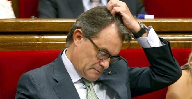 Artur Mas, en el Parlament este miércoles. EFE/Toni Albir