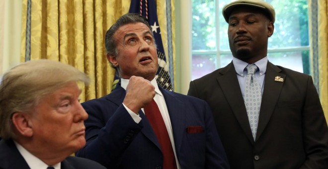 Sylvester Stallone junto a Donald Trump en la Casa Blanca. /REUTERS