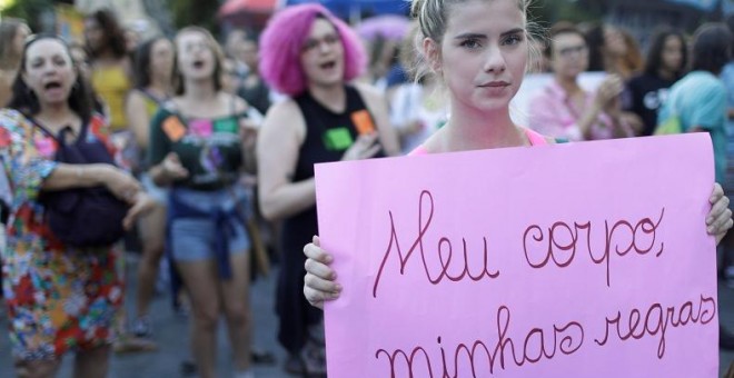 Una protesta de mujeres en Río de Janeiro. REUTERS