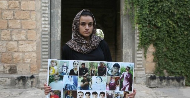 Ashwaq Haji, la joven yazidí que fue secuestrada y esclavizada sexualmente por el Estado Islámico./AFP