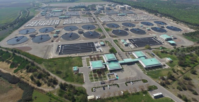 Vista aérea de la factoría Gran Santiago de SUEZ.