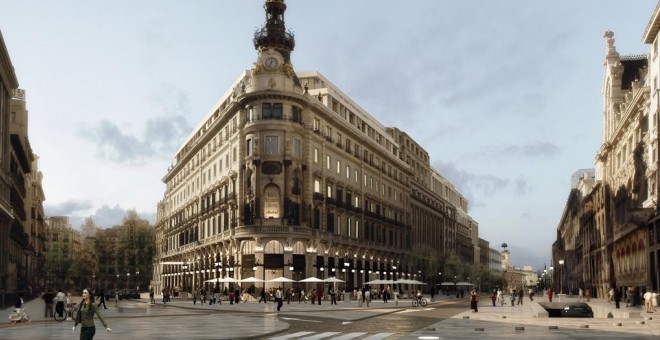 Recreación del Proyecto Canalejas en el centro de Madrid, prmovido por el Grupo Villar Mir y OHL.