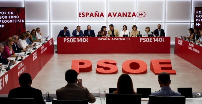 Reunión de la Ejecutiva Federal del PSOE, en Madrid, para analizar el escenario que se abre con la repetición electoral el próximo 10 de noviembre. EFE/Luca Piergiovanni