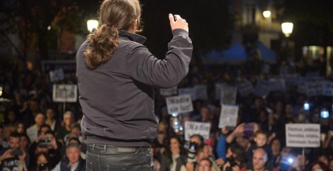 Pablo Iglesias interviene en una manifestación. Dani Gago/Podemos