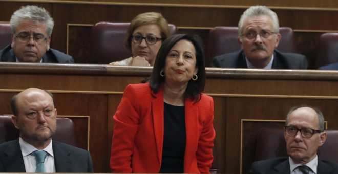 El diputada del PSOE Margarita Robles durante las votaciones del debate de investidura. / EFE