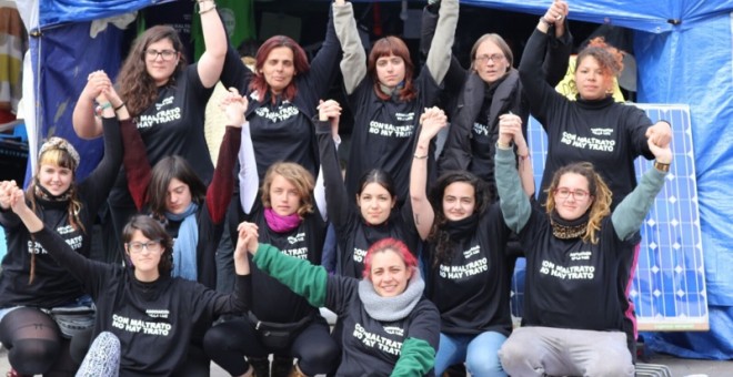 Mujeres en huelga de hambre de Sol./ PÚBLICO