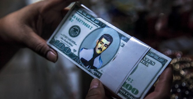 Un billete con la cara del narcotraficante Jesús Malverde./AFP