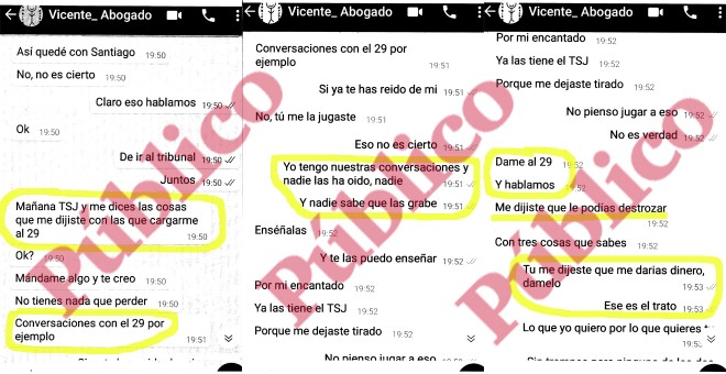 Whatsapps entre el abogado Vicente Coco Campaner y la testigo protegida del caso Cursach conocida como 'la madame'.