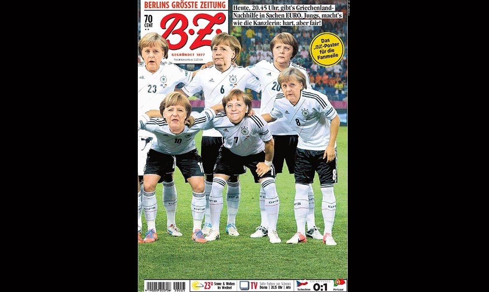 Esta portada que se publicó durante el Mundial de 2012 podría parecer inocente, pero si llega después de que la selección alemana humille a la griega metiéndole cuatro goles... La cosa cambia.