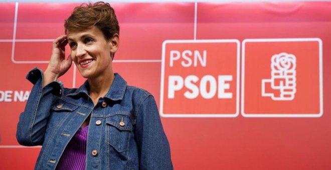 La secretaria general del PSN y candidata a presidir Navarra, María Chivite este martes. EFE/Villar López
