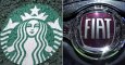 Logos de Starbucks y Fiat.  REUTERS