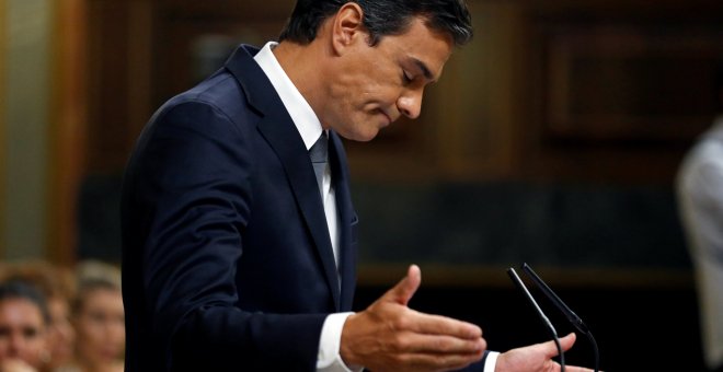 El líder del partido Socialista durante el debate de investidura en el Congreso de los Diputados. REUTERS/Andrea Comas