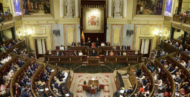 El pleno del Congreso de los Diputados durante la investidura de Mariano Rajoy. CONGRESO