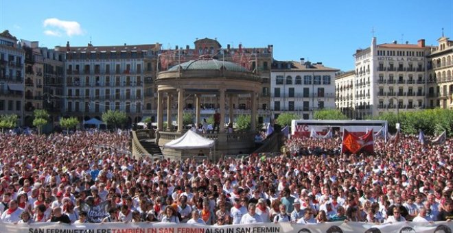 Manifestación en Pamplona en apoyo de los jóvenes de Altsasu. E.P.