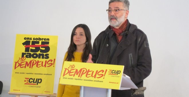Carles Riera y Maria Sirvent, de la CUP. E.P.
