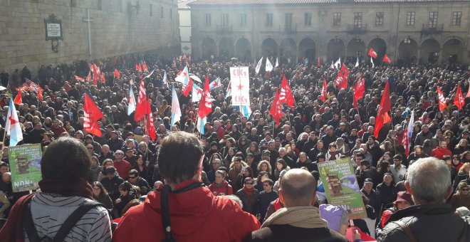 Manifestación SOS Sanidad Pública en Santiago de Compostela. E.P.
