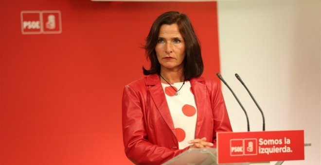 Luz Martínez Seijo en la sede del PSOE. EUROPA PRESS