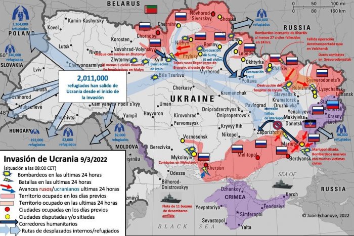El mapa de la guerra en Ucrania: así avanzan las tropas rusas en el país