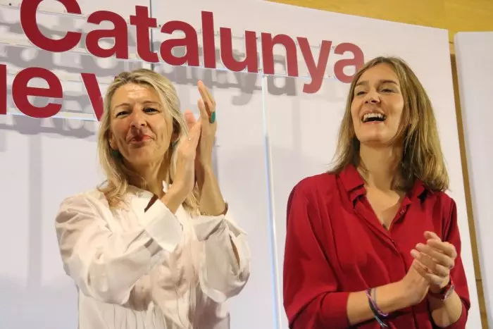 Yolanda Díaz pide un "tsunami democrático frente a la derecha" en Catalunya con el voto a Albiach