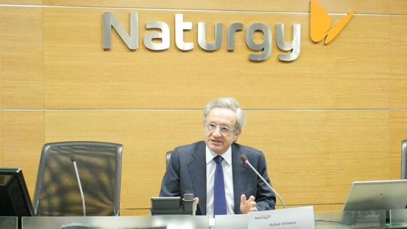 El presidente de la Fundación Naturgy, Rafael Villaseca, en la presentación del informe 'Situación económico-financiera de las principales empresas del sector eléctrico en España'. E.P.