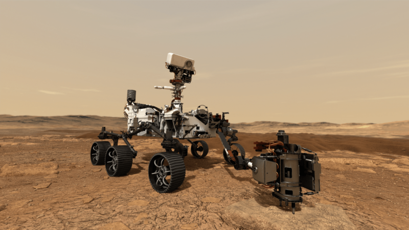 El rover de la NASA Mars 2020 en una ilustración.