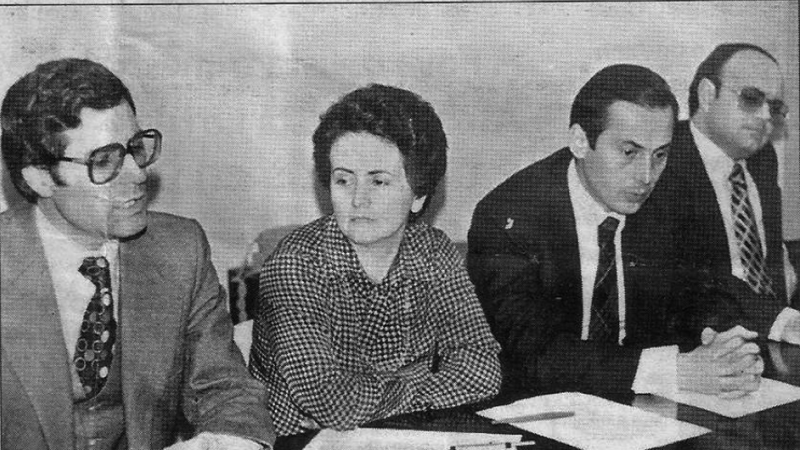 Nona Inés con sus compañeros de candidatura en las elecciones de 1979