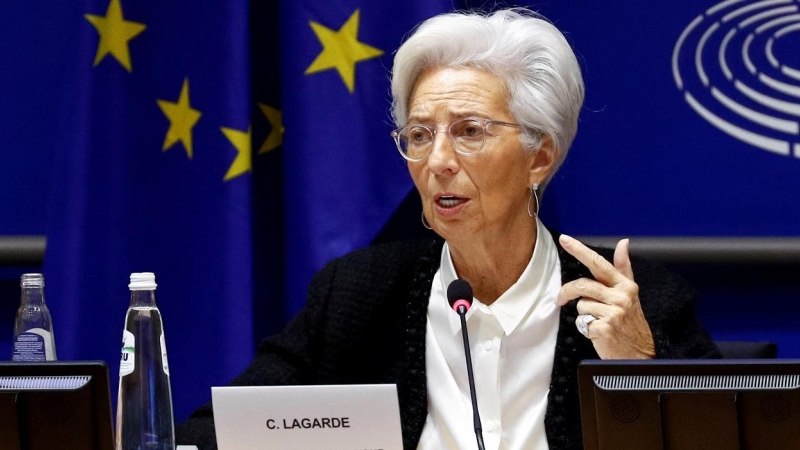 La presidenta del BCE,  Christine Lagarde, en una comparecencia en la Comisión de Asuntos Económicos y Monetarios del Parlamento Europeo, el pasado febero. REUTERS/Francois Lenoir