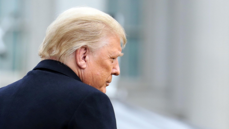 12/12/2020. El presidente de los Estados Unidos, Donald Trump, parte en un viaje a West Point, Nueva York, desde el jardín sur de la Casa Blanca en Washington. - Reuters