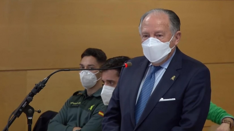 El exdirector del CNI, José Felix Sanz Roldán, durante su declaración en el juicio contra el comisario José Manuel Villarejo, por delitos de calumnias y denuncia falsa.