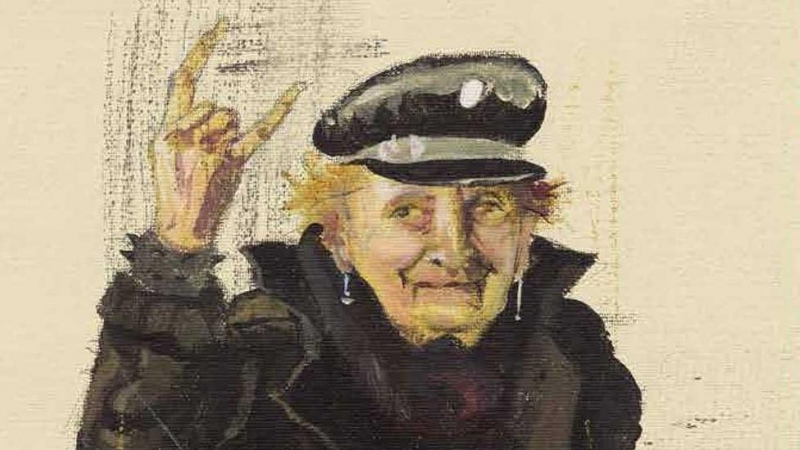 Ilustración de Ángeles Rodríguez, la abuela roquera, en 'M21 Magazine'.