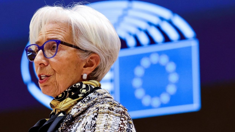 La presidenta del BCE, Christine Lagarde, en una sesión del Parlamento Europeo, en Bruselas. REUTERS/Olivier Matthys/Pool
