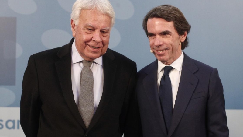 Imagen de archivo de los expresidentes Felipe González y José María Aznar. - Europa Press