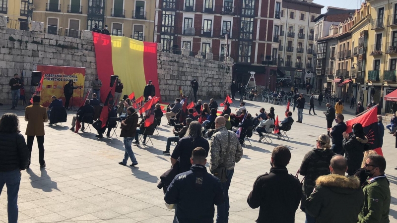 Imagen de la concentración de la Falange en Valladolid.