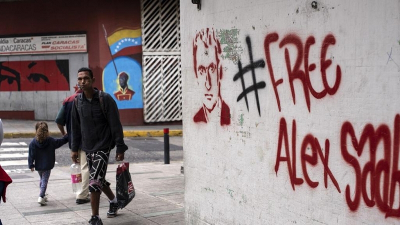 Pintada en Venezuela por la libertad de Alex Saab.