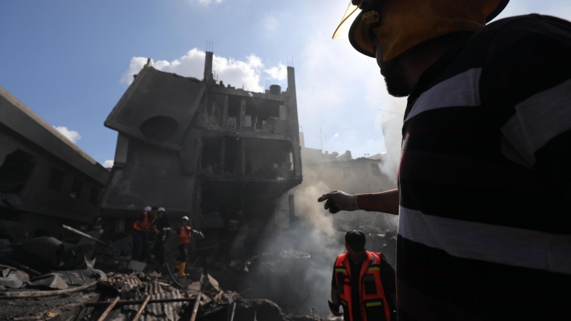 Explosión en Gaza el 22 de julio 2021.