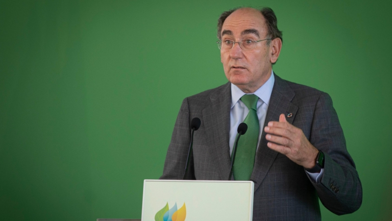 30/09/2020 l presidente de Iberdrola, Ignacio Sánchez Galán, durante su intervención en la inauguración de la planta Andévalo de Iberdrola