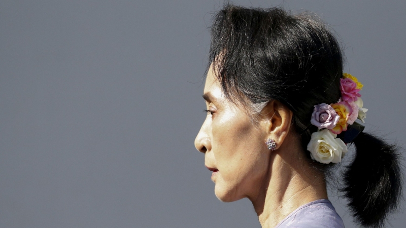 La líder del Partido Liga Nacional para la Democracia de Myanmar, Aung San Suu Kyi