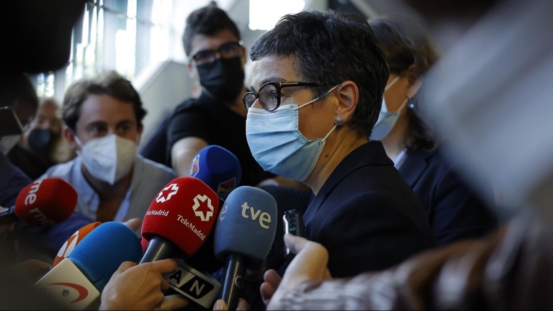 04/10/2021- La exministra de Asuntos Exteriores Arancha González Laya a su salida del Juzgado de Instrucción Número 7 de Zaragoza tras declarar en el caso Ghali el 4 de octubre de 2021