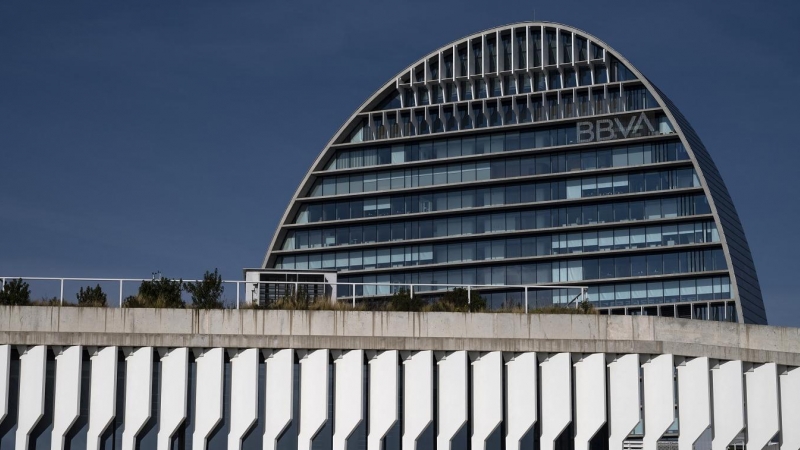 Edificio 'La Vela', donde tiene su sede en Madrid BBVA, en la zona norte de la capital. AFP/Pierre-Philippe Marcou