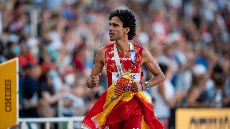 Mohamed Katir, del Equipo Español, medalla de bronce en la final de 1.500 metros durante el Campeonato del Mundo de atletismo al aire libre, a 19 de julio de 2022 en Eugene, Oregón, Estados Unidos.