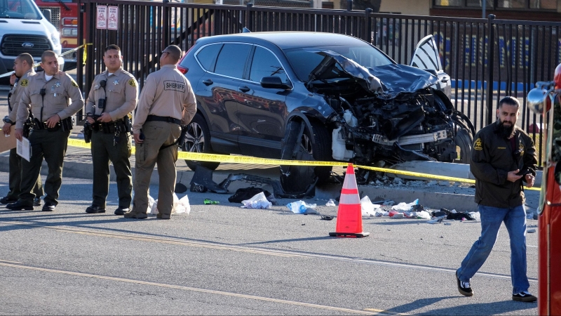 Estado del coche que ha arrollado a al menos 22 cadetes en Los Ángeles.