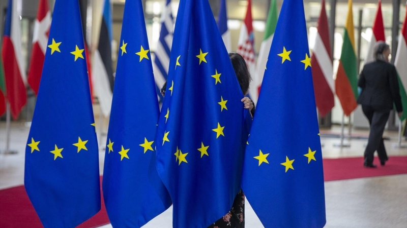 Banderas de la Unión Europea (Archivo).