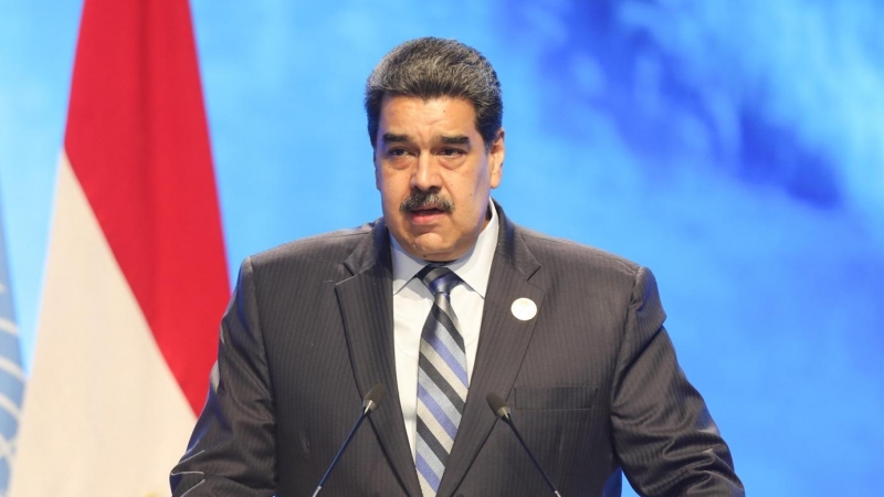 El presidente de Venezuela, Nicolás Maduro, pronuncia un discurso durante la Conferencia de las Naciones Unidas sobre el Cambio Climático COP27 de 2022
