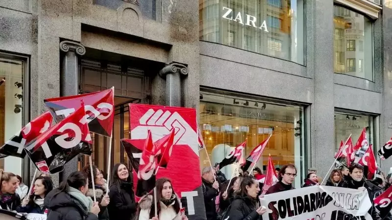 24/1/23 Manifestación de dependientas de Inditex el pasado 7 de enero en Madrid.